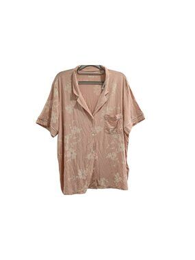 NWT Gap Body Short Sleeve Forever Favorite Pajama Top Sz XL Antique Pink Floral